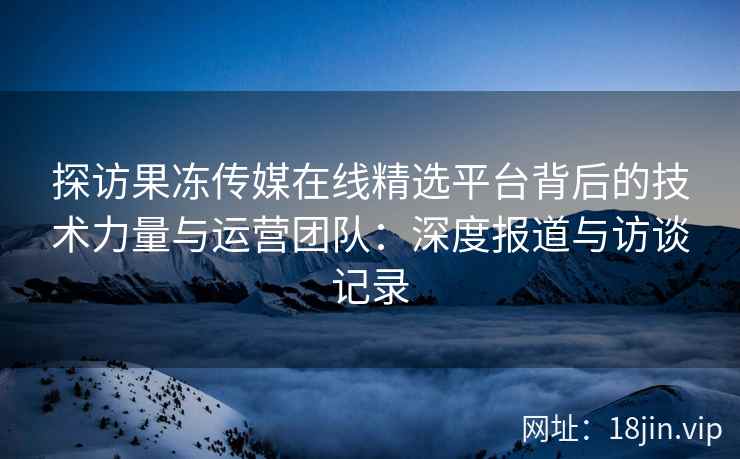 探访果冻传媒在线精选平台背后的技术力量与运营团队：深度报道与访谈记录