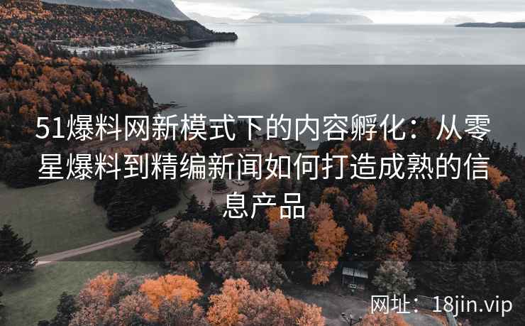51爆料网新模式下的内容孵化：从零星爆料到精编新闻如何打造成熟的信息产品